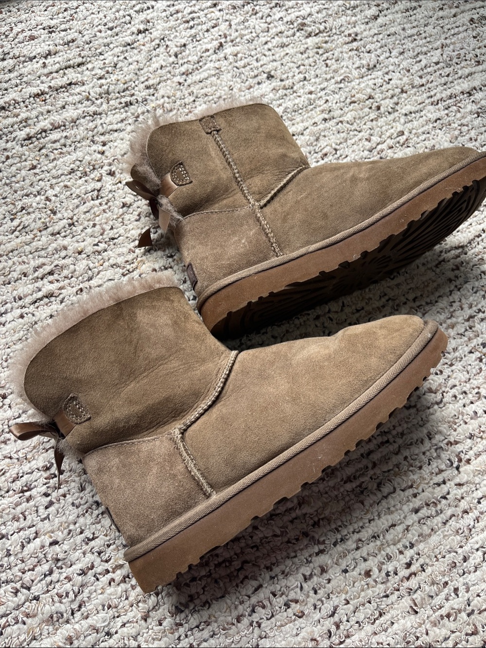 UGG Mini Bailey Suede Shearling-Lined Ankle Boots
